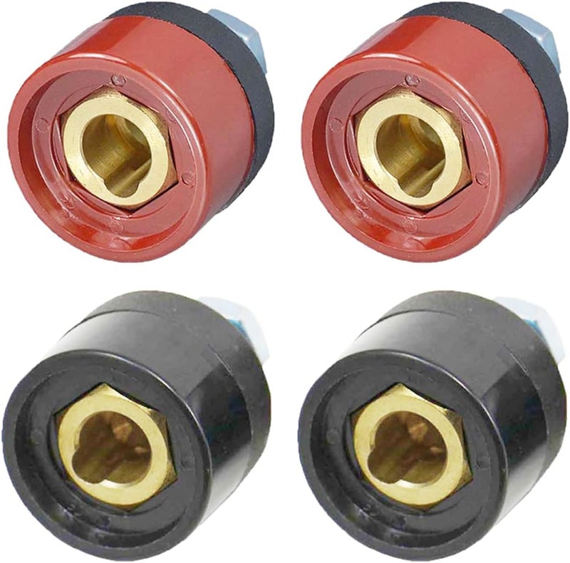 RIVERWELD TIG Welding Cable Panel Connector Socket DKZ35-50 315Amp with Black and Red Color Dinse-Style Quick Fitting 4pcs - Image 1